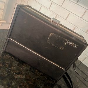 Yashica Electro 35 camera case, camera, and accessories - vintage